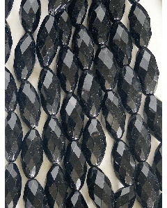 18307 - Sort Glas streng 22x13mm