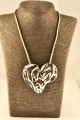 15297 - Halskæde med forsølvet vedhæng